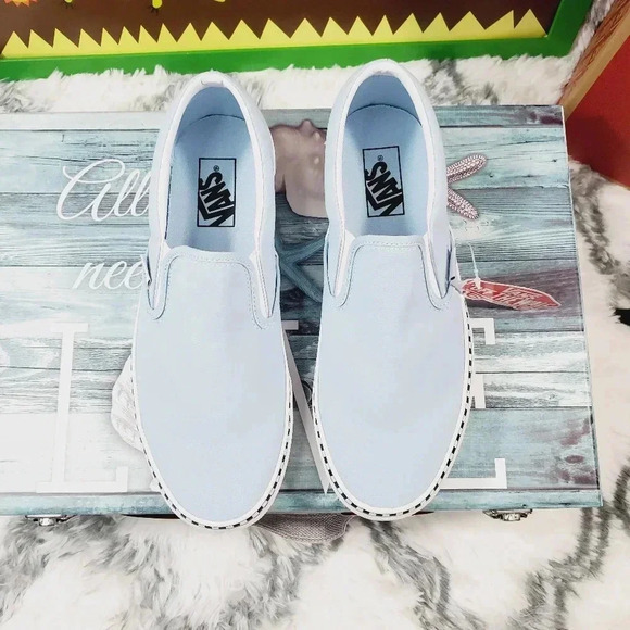 Vans Check Foxing Cool Blue Classic Slip-on (CL) - Picture 12 of 14